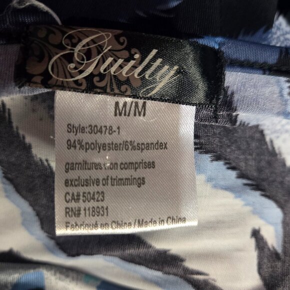 Y2K Blue Animal Print Belted Top Size M Mcbling Indie Sleaze Trashy 2000s - Picture 9 of 9